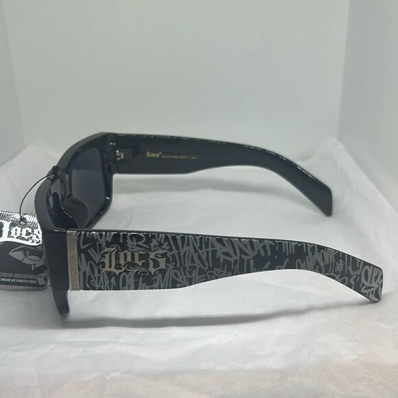Locs Graffiti Logo Sunglasses – Square Frame, UV Protection - Picture 2 of 3